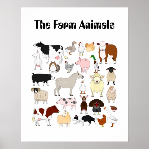 farm animals poster