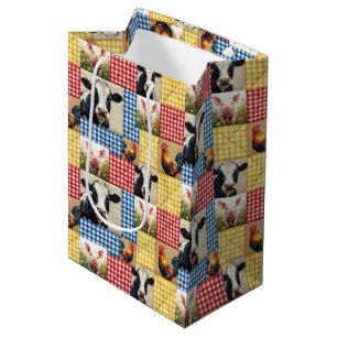 Farm Animals Quilt Pattern Medium Gift Bag