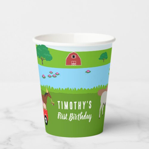 Farm Animals  Red Tractor Birthday Party Theme  Paper Cups