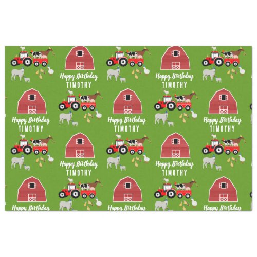 Farm Animals  Red Tractor Birthday Party Theme   Tissue Paper