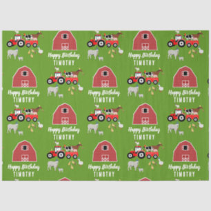 Farm Animals & Red Tractor Birthday Party Theme Tissue Paper