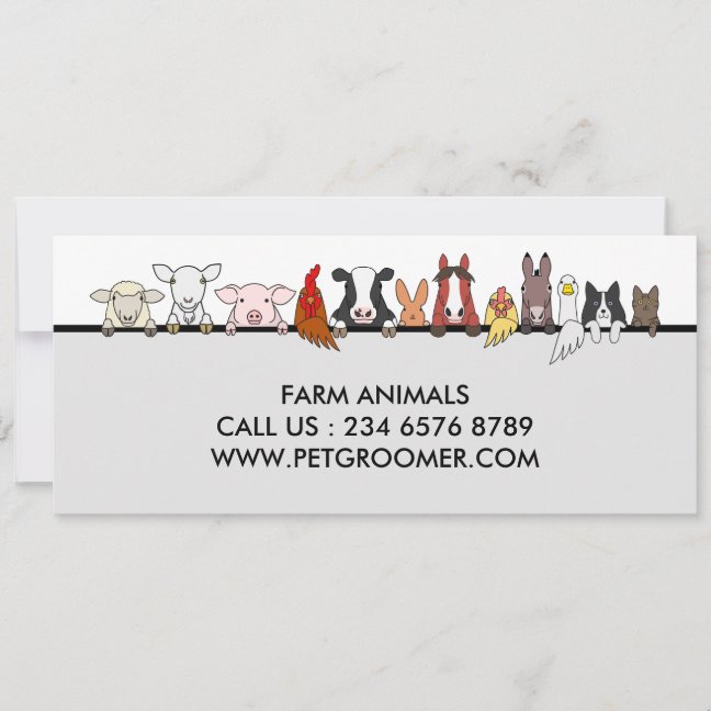 Farm Animals Sheep Chicken Cow customer gift Invitation