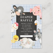 Farm Animals Shower Diaper Raffle Enclosure Card