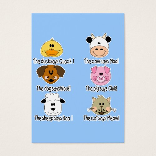 Farm Animals Sounds Business Card Template