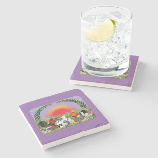 Farm Animals Stone Coaster (Side)