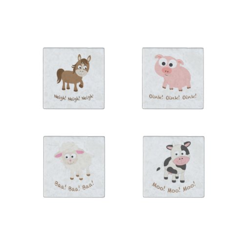 Farm animals stone magnet