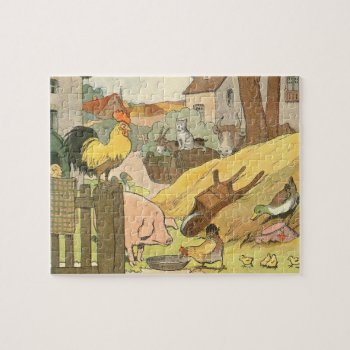 Farm Animals Story Book Illustrated Jigsaw Puzzle by kidslife at Zazzle