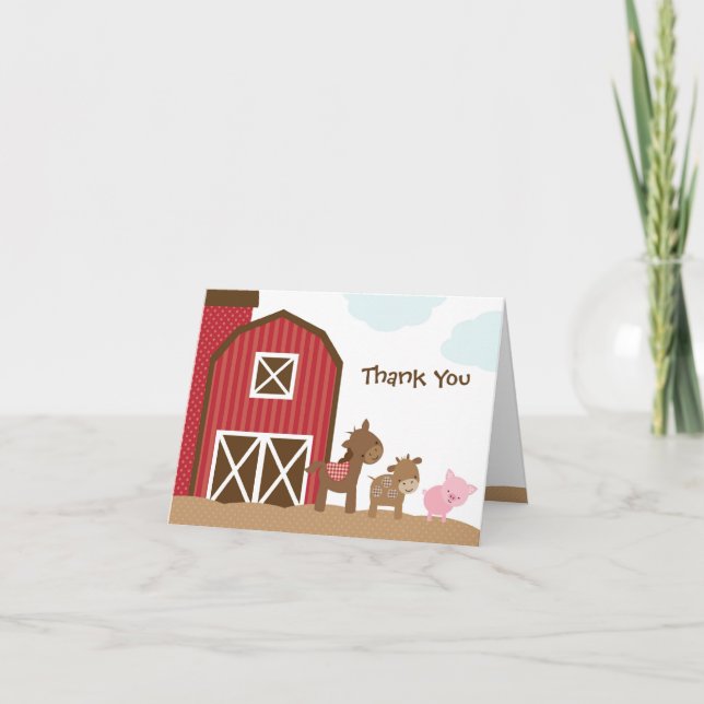 Farm Animals Thank You Cards (Front)