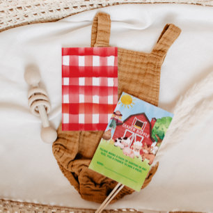 Farm Animals Themed Diaper Raffle Enclosure Card