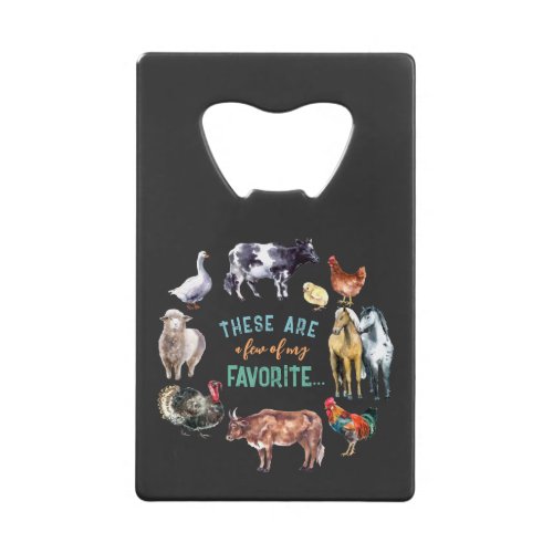 Farm animals These are a few of my watercolor Credit Card Bottle Opener