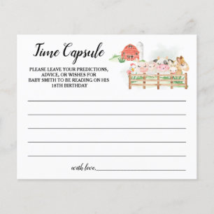 Farm Animals Time Capsule Advice for Baby card Flyer