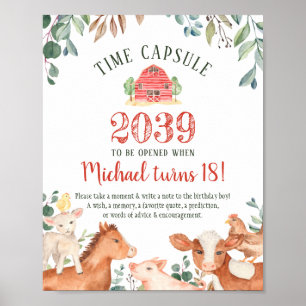 Farm Animals Time Capsule Sign