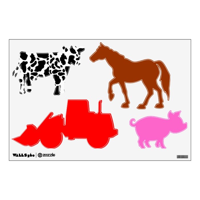 farm animals tractor scene mural wall decal