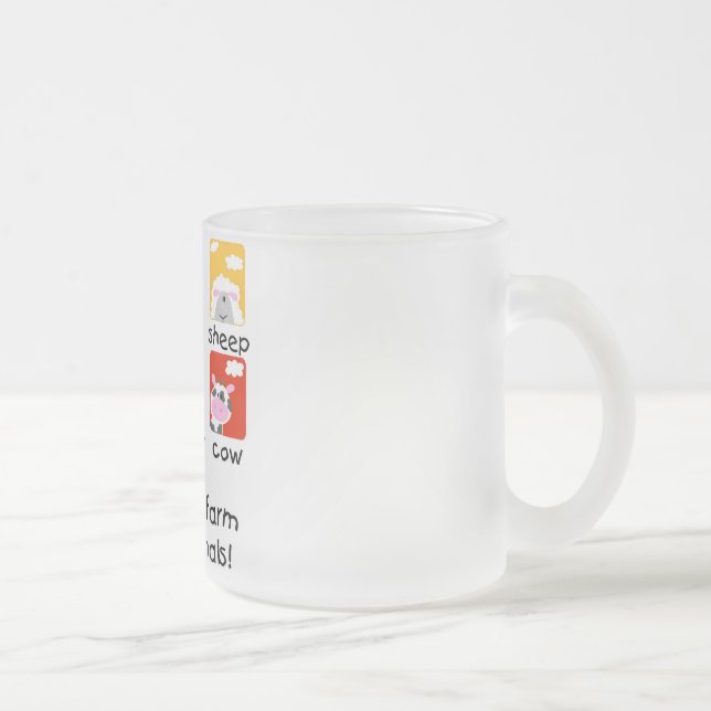 Farm Animals Tshirts and Gifts Frosted Glass Coffee Mug (Right)