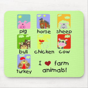 Farm Animals Tshirts and Gifts Mouse Pad