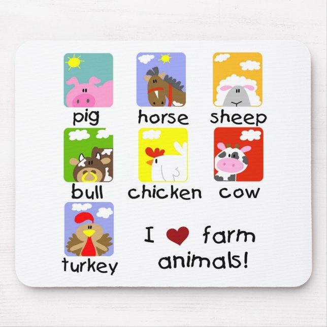 Farm Animals Tshirts and Gifts Mouse Pad (Front)