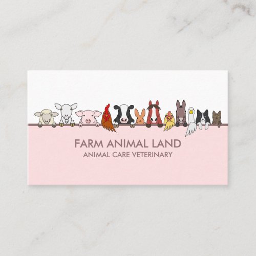 Farm Animals Veterinary pet Business Card