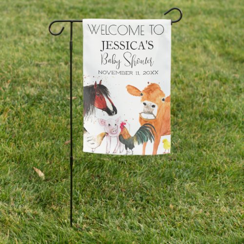 Farm Animals Watercolor Baby Shower Welcome Sign