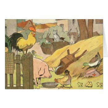 Farm Animals Watercolor Card by kidslife at Zazzle