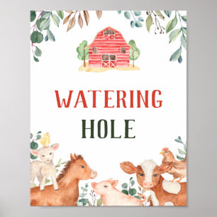 Farm Animals Watering Hole Sign
