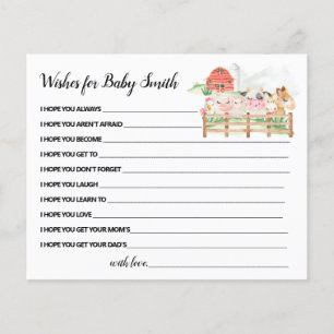 Farm Animals Wishes for Baby Shower card Flyer