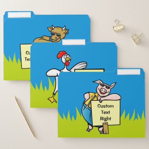 Farm Animals with Signs File Folder