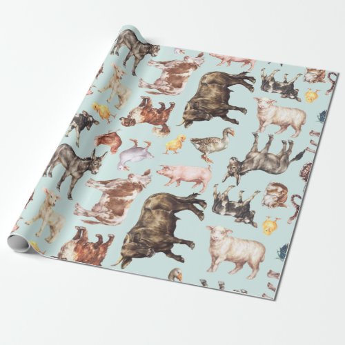 Farm Animals Wrapping Paper
