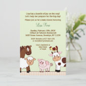 Farm Babies Farm Animals Baby Shower Invitations (Standing Front)