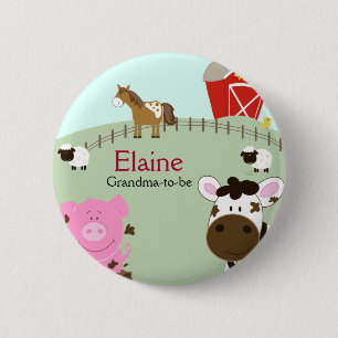 Farm Babies NAME TAG Personalized Button