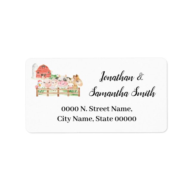 Farm Baby Animal Country animals Label (Front)
