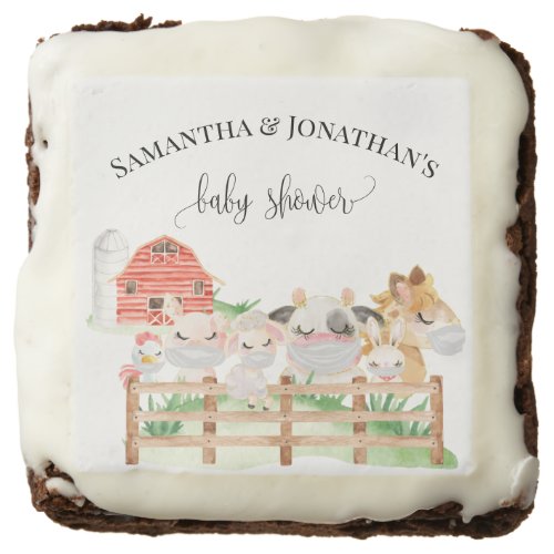 Farm Baby Animals Baby Shower favor Brownie