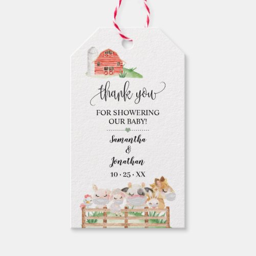 Farm Baby Animals Baby Shower Favor Gift Tags