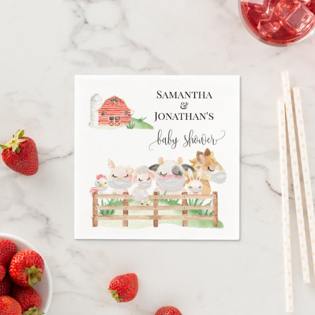 Farm baby animals Baby Shower Napkins (Insitu)