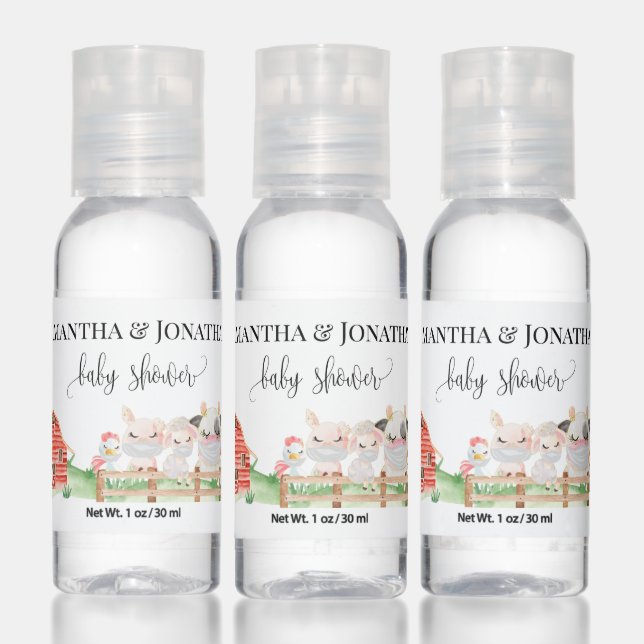Farm Baby Animals Barnyard Country Shower Favor Hand Sanitizer (Set)