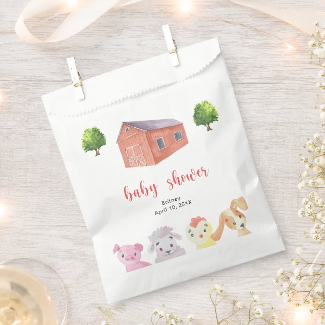 Farm baby shower - baby shower favor bag (Clipped)