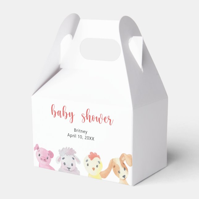 Farm baby shower - baby shower favor boxes (Front Side)