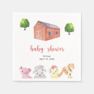Farm baby shower - baby shower napkins