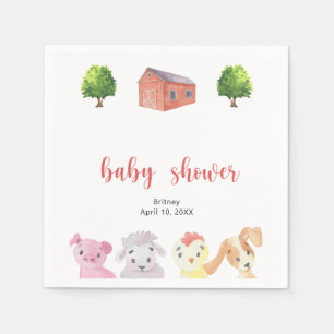 Farm baby shower - baby shower napkins