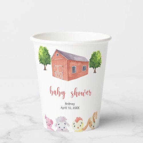 Farm baby shower _ baby shower paper cups