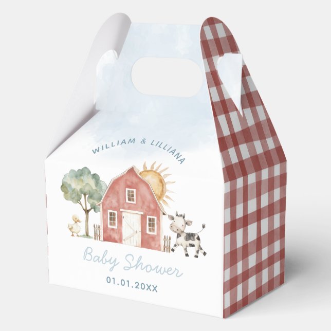 Farm Baby Shower Favor Box (Front)