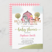Farm Baby Shower girl Invitation
