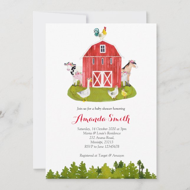 Farm Baby Shower Invitation (Front)