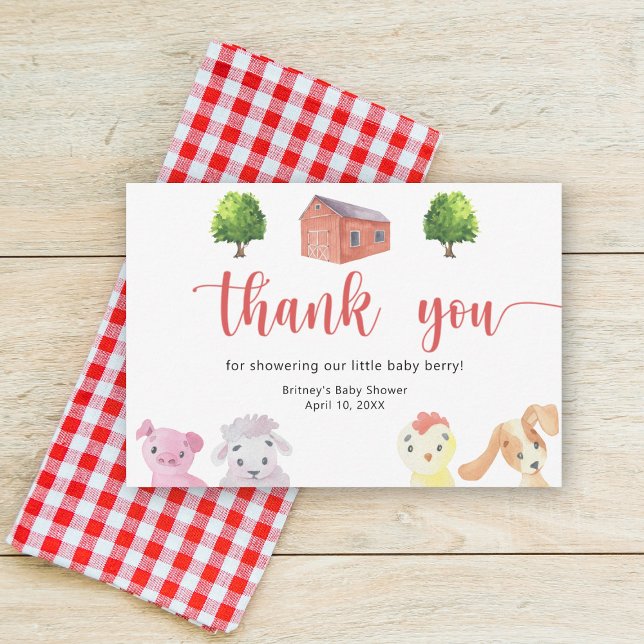 Farm baby shower - thank you card (Creator Uploaded)