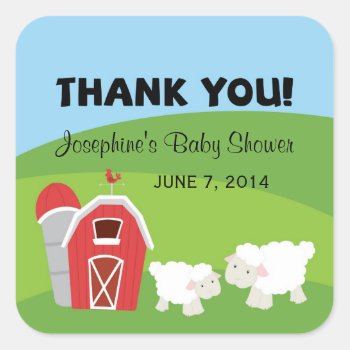 Farm Baby Shower Thank You Stickers by melanileestyle at Zazzle