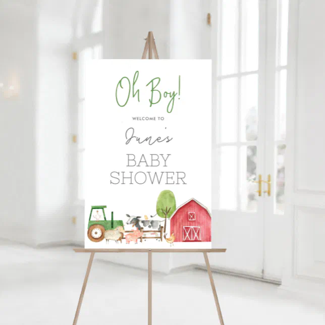 Farm Baby Shower Welcome Sign Poster | Zazzle