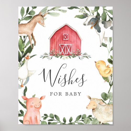 Farm Baby Shower Wishes For Baby Sign