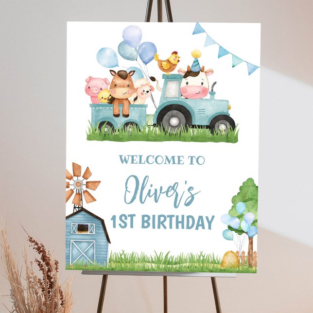 Farm, Barn Animal, Barnyard, Birthday Welcome Sign (Creator Uploaded)