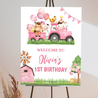 Farm, Barn Animal, Barnyard, Birthday Welcome Sign