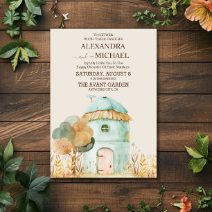 Farm Barn Fields Cottage Wedding Invitation