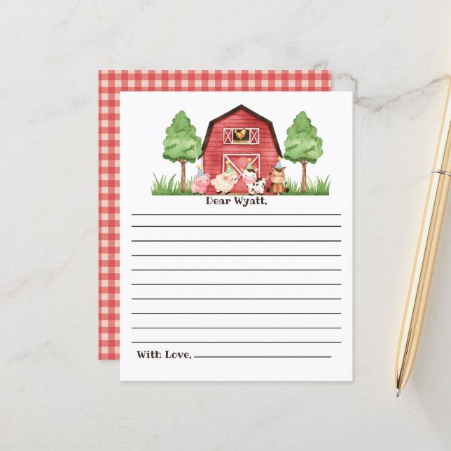 Farm Barnyard 1st Time Capsule Card (Front/Back In Situ)